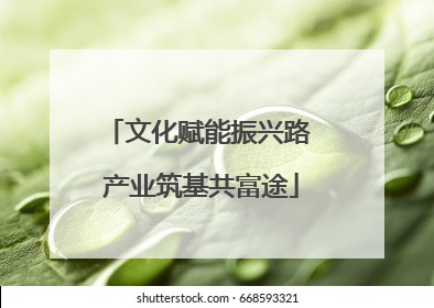 文化赋能振兴路 产业筑基共富途