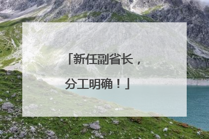 新任副省长，分工明确！