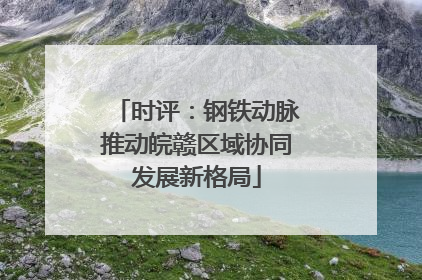 时评：钢铁动脉推动皖赣区域协同发展新格局