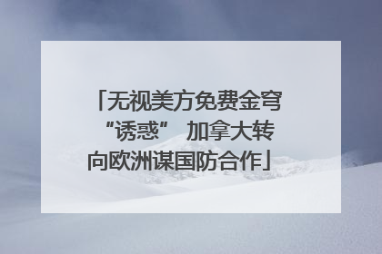 无视美方免费金穹“诱惑” 加拿大转向欧洲谋国防合作