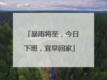 暴雨将至，今日下班，宜早回家