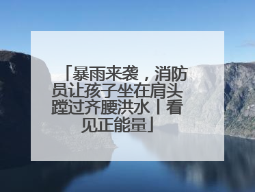暴雨来袭，消防员让孩子坐在肩头蹚过齐腰洪水丨看见正能量