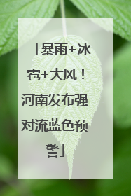 暴雨+冰雹+大风！河南发布强对流蓝色预警