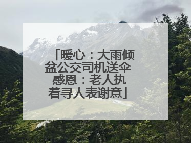 暖心：大雨倾盆公交司机送伞 感恩：老人执着寻人表谢意