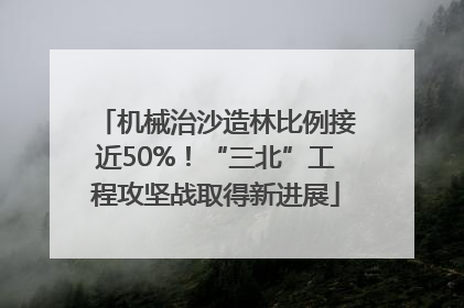 机械治沙造林比例接近50%！“三北”工程攻坚战取得新进展