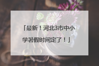 最新！河北3市中小学暑假时间定了！