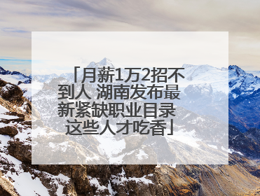 月薪1万2招不到人 湖南发布最新紧缺职业目录 这些人才吃香