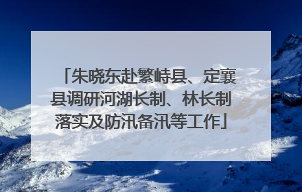 朱晓东赴繁峙县、定襄县调研河湖长制、林长制落实及防汛备汛等工作