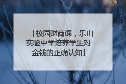 校园财商课，乐山实验中学培养学生对金钱的正确认知