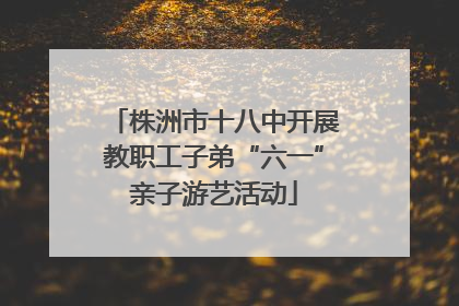 株洲市十八中开展教职工子弟“六一”亲子游艺活动