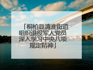 桐柏县清淮街道组织退役军人党员深入学习中央八项规定精神