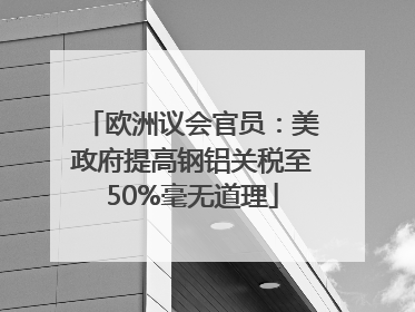 欧洲议会官员：美政府提高钢铝关税至50%毫无道理