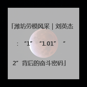 潍坊劳模风采｜刘英杰：“1”“1.01”“2”背后的奋斗密码
