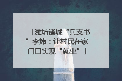 潍坊诸城“兵支书”李炜：让村民在家门口实现“就业”