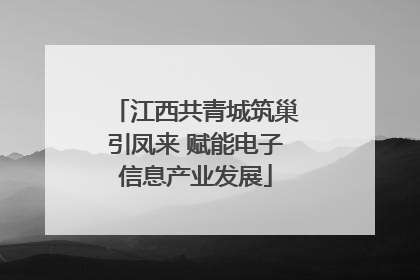 江西共青城筑巢引凤来 赋能电子信息产业发展