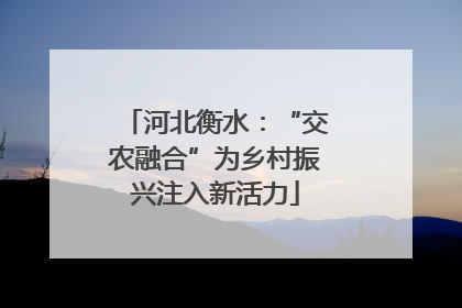 河北衡水：“交农融合”为乡村振兴注入新活力