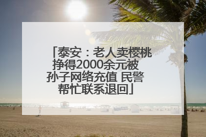 泰安：老人卖樱桃挣得2000余元被孙子网络充值 民警帮忙联系退回