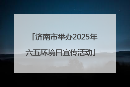济南市举办2025年六五环境日宣传活动