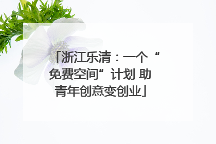 浙江乐清：一个“免费空间”计划 助青年创意变创业