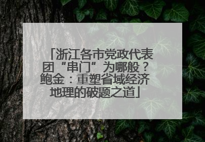 浙江各市党政代表团“串门”为哪般？鲍金：重塑省域经济地理的破题之道