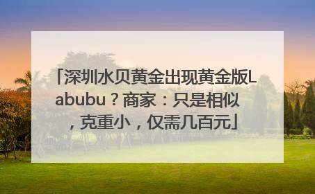 深圳水贝黄金出现黄金版Labubu？商家：只是相似，克重小，仅需几百元