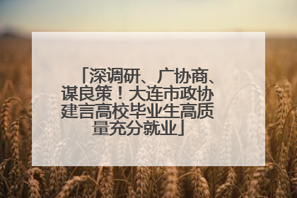 深调研、广协商、谋良策！大连市政协建言高校毕业生高质量充分就业