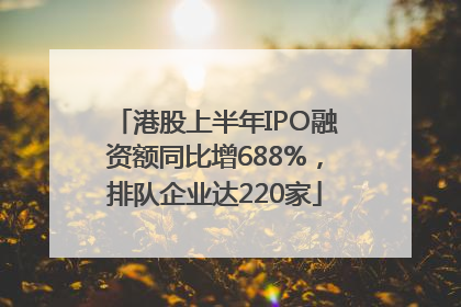 港股上半年IPO融资额同比增688%，排队企业达220家