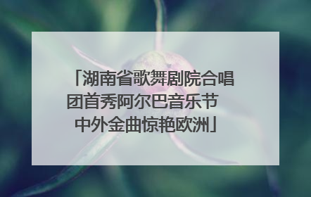 湖南省歌舞剧院合唱团首秀阿尔巴音乐节 中外金曲惊艳欧洲