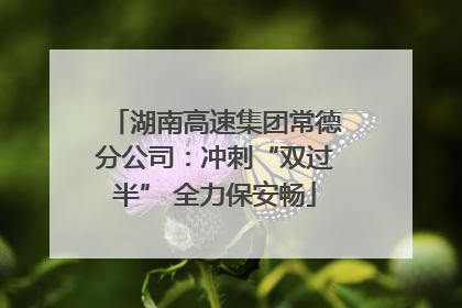 湖南高速集团常德分公司：冲刺“双过半” 全力保安畅