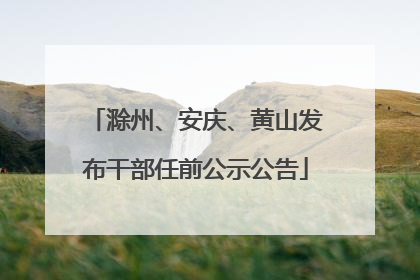 滁州、安庆、黄山发布干部任前公示公告