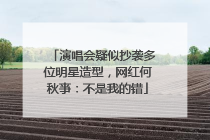 演唱会疑似抄袭多位明星造型，网红何秋亊：不是我的错