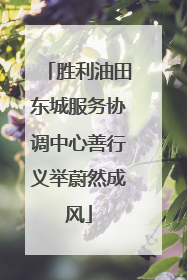 胜利油田东城服务协调中心善行义举蔚然成风