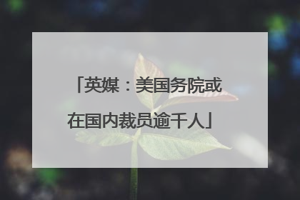 英媒：美国务院或在国内裁员逾千人