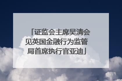 证监会主席吴清会见英国金融行为监管局首席执行官亚迪