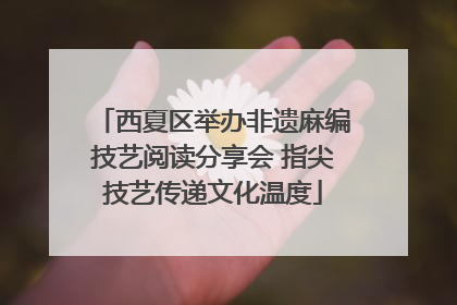 西夏区举办非遗麻编技艺阅读分享会 指尖技艺传递文化温度