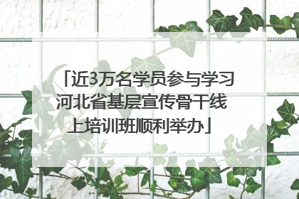 近3万名学员参与学习 河北省基层宣传骨干线上培训班顺利举办