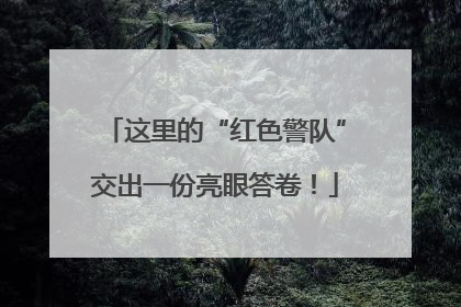 这里的“红色警队”交出一份亮眼答卷！