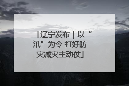辽宁发布｜以“汛”为令 打好防灾减灾主动仗