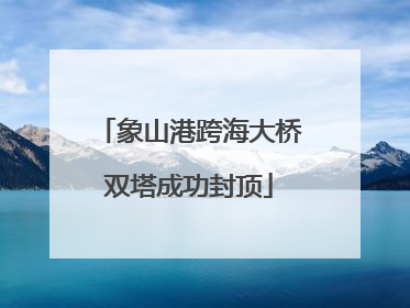 象山港跨海大桥双塔成功封顶