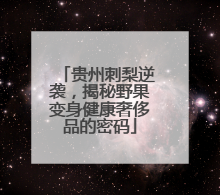 贵州刺梨逆袭，揭秘野果变身健康奢侈品的密码