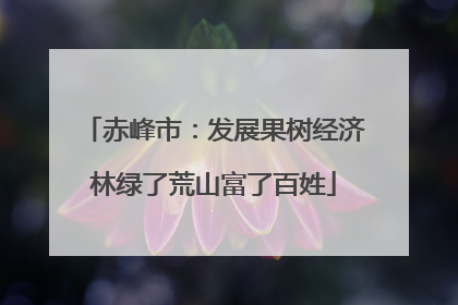赤峰市：发展果树经济林绿了荒山富了百姓