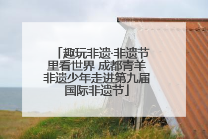 趣玩非遗·非遗节里看世界 成都青羊非遗少年走进第九届国际非遗节