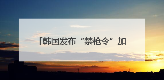 韩国发布“禁枪令”加强总统选举期间安保