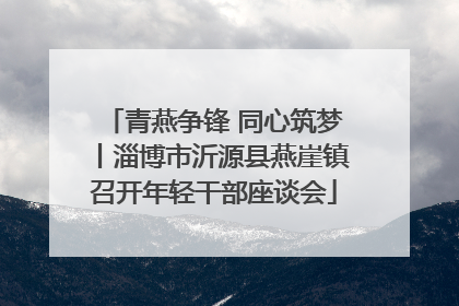 青燕争锋 同心筑梦丨淄博市沂源县燕崖镇召开年轻干部座谈会