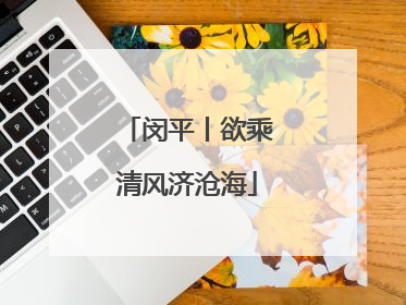 闵平丨欲乘清风济沧海