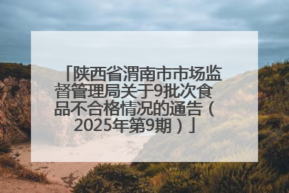 陕西省渭南市市场监督管理局关于9批次食品不合格情况的通告（2025年第9期）