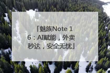 魅族Note 16：AI赋能，外卖秒达，安全无忧