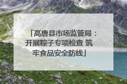 高唐县市场监管局：开展粽子专项检查 筑牢食品安全防线