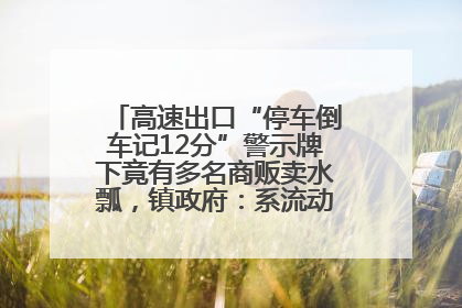 高速出口“停车倒车记12分”警示牌下竟有多名商贩卖水瓢，镇政府：系流动摊位，已多次劝离