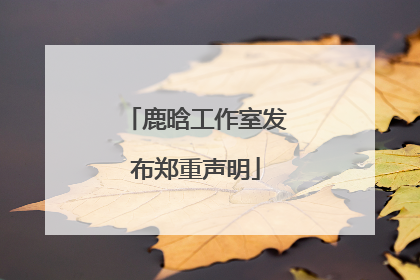 鹿晗工作室发布郑重声明